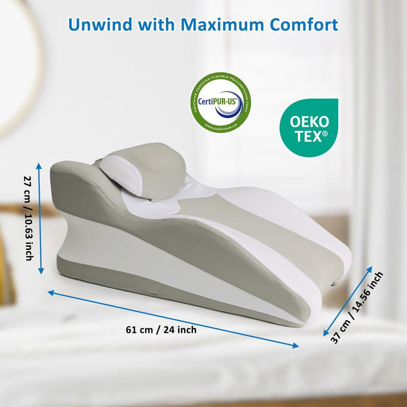 Ergonomic Wedge Pillow for Back, Neck & Leg Support – Soft, Versatile Design for Reading, Relaxation & Massage