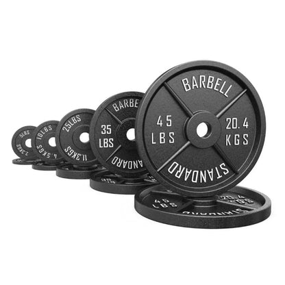 2'' Old School Single-Sided Black Iron Weight Plates (240 LB)